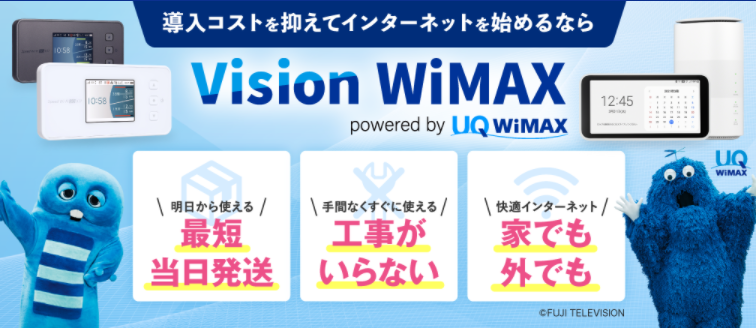 インターネット　戸建て　安い　ポケットWiFi　vision　WiMAX