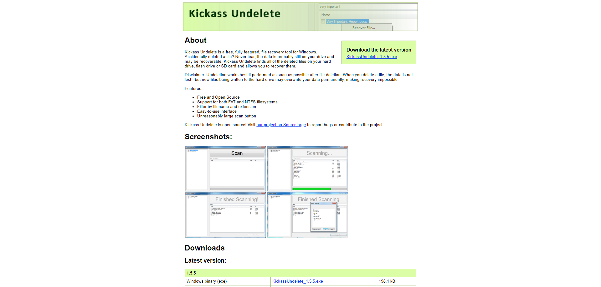 データ復元ソフト おすすめ 無料 Kickass-Undelete 2