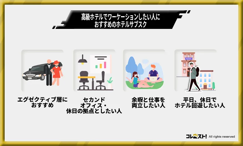高級ホテルでワーケーションしたい人におすすめのホテルサブスク
