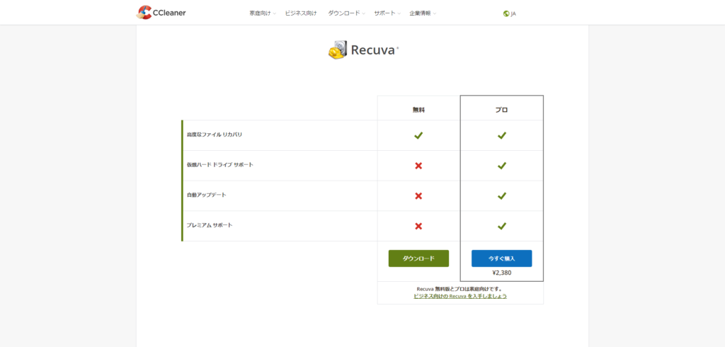 データ復元ソフト おすすめ 無料 Recuva